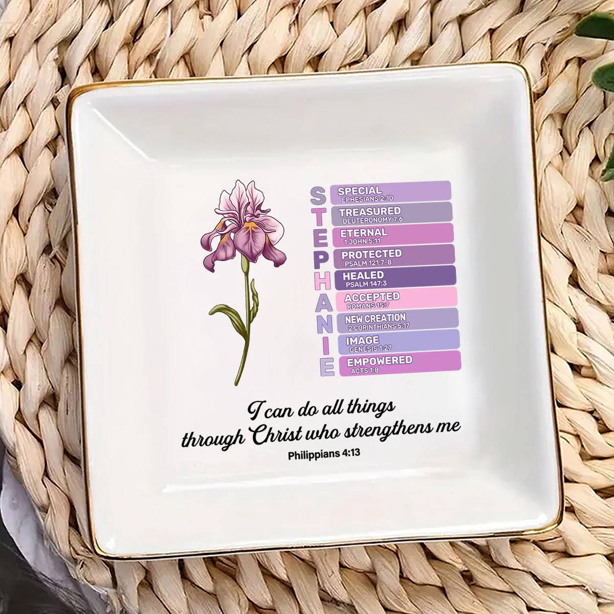 I Can Do All Things Through Christ Who Strengthens Me - Personalized Jewelry Dish - Gift For Mom, Bestie, Sister, For Me Gift - NA94 - Image 3