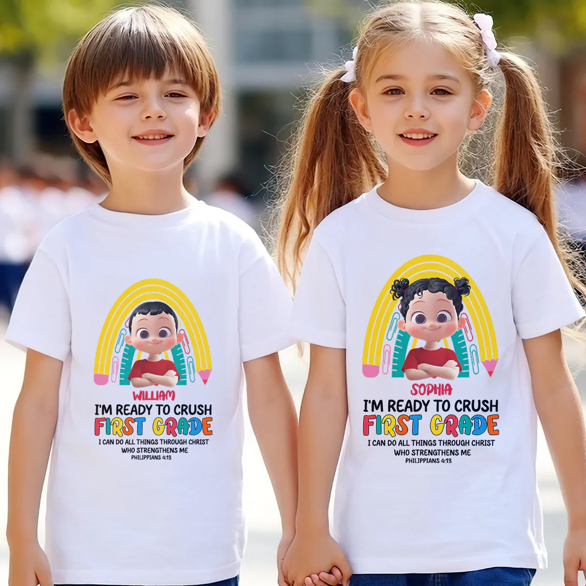 I Can Do All Things Through Christ Who Strengthens Me - Personalized Shirt - Back To School Gift For Christian Kids | GR29 TD118 - Image 3
