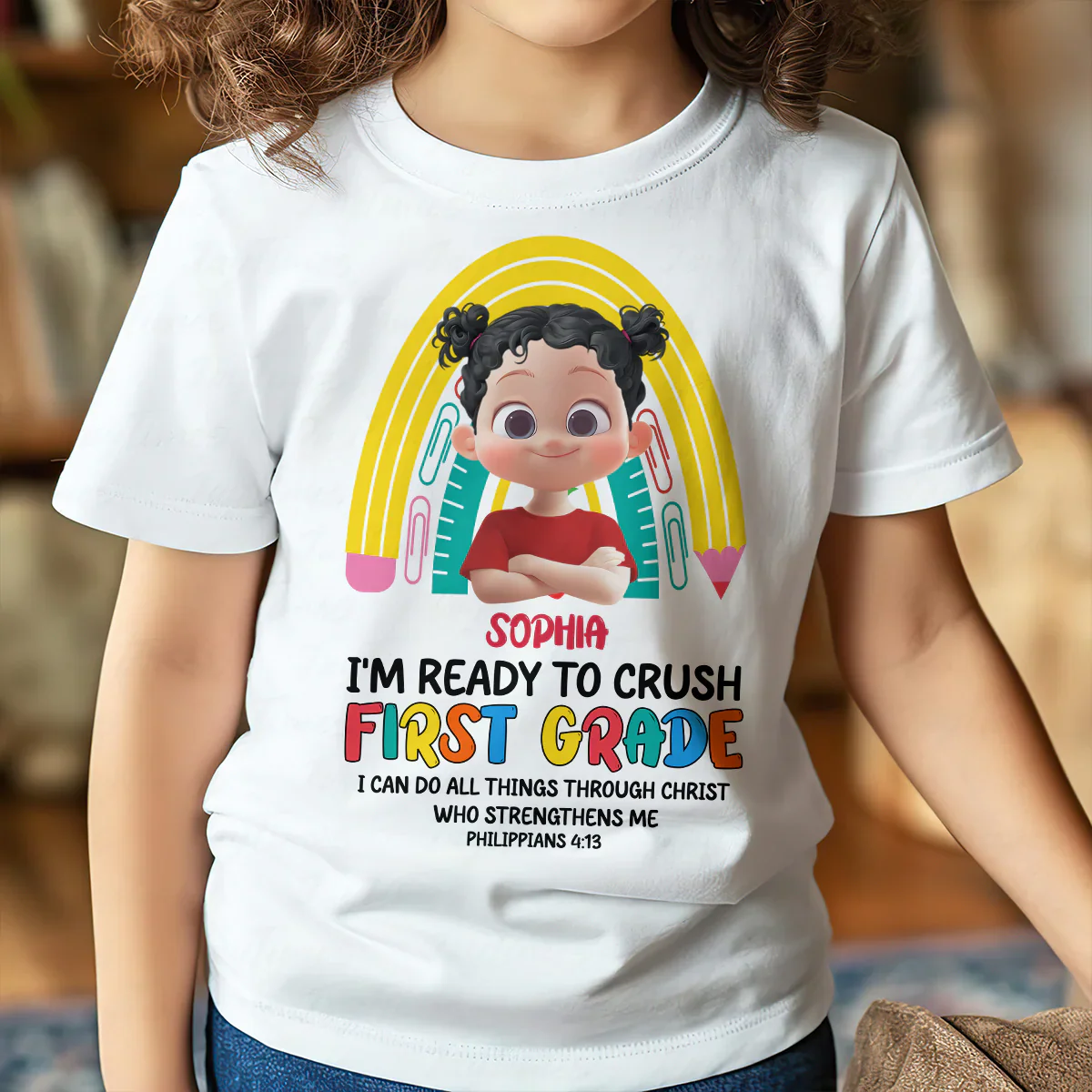 I Can Do All Things Through Christ Who Strengthens Me - Personalized Shirt - Back To School Gift For Christian Kids | GR29 TD118 - Image 4