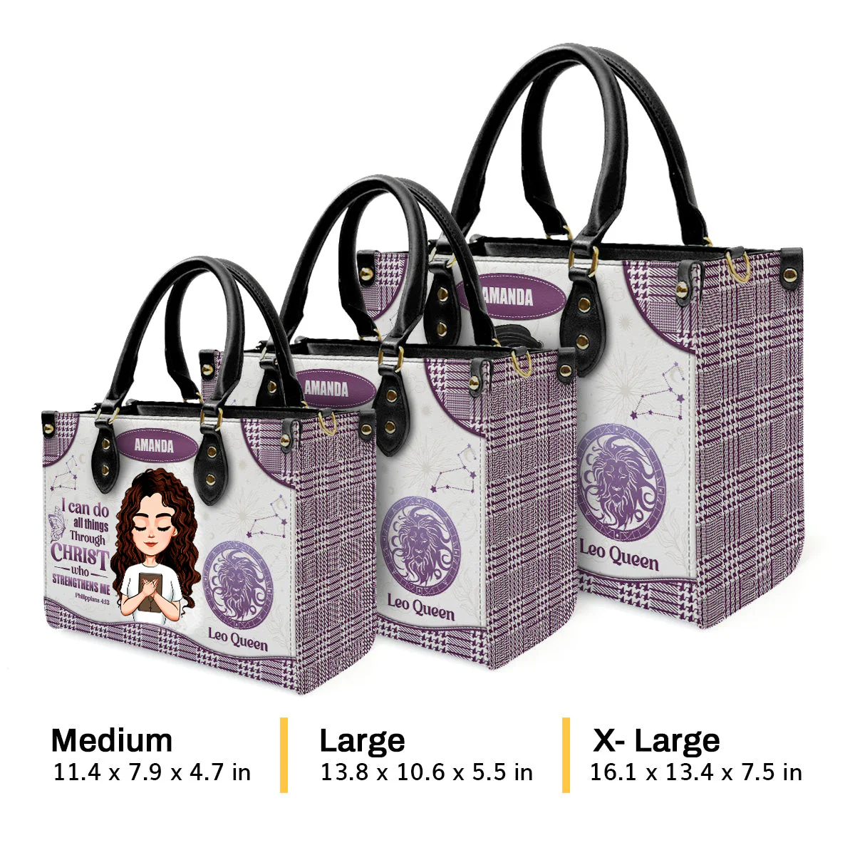 I Can Do All Things Through Christ Who Strengthens Me - Unique Personalized Leather Handbag - AT4080821 - Image 2