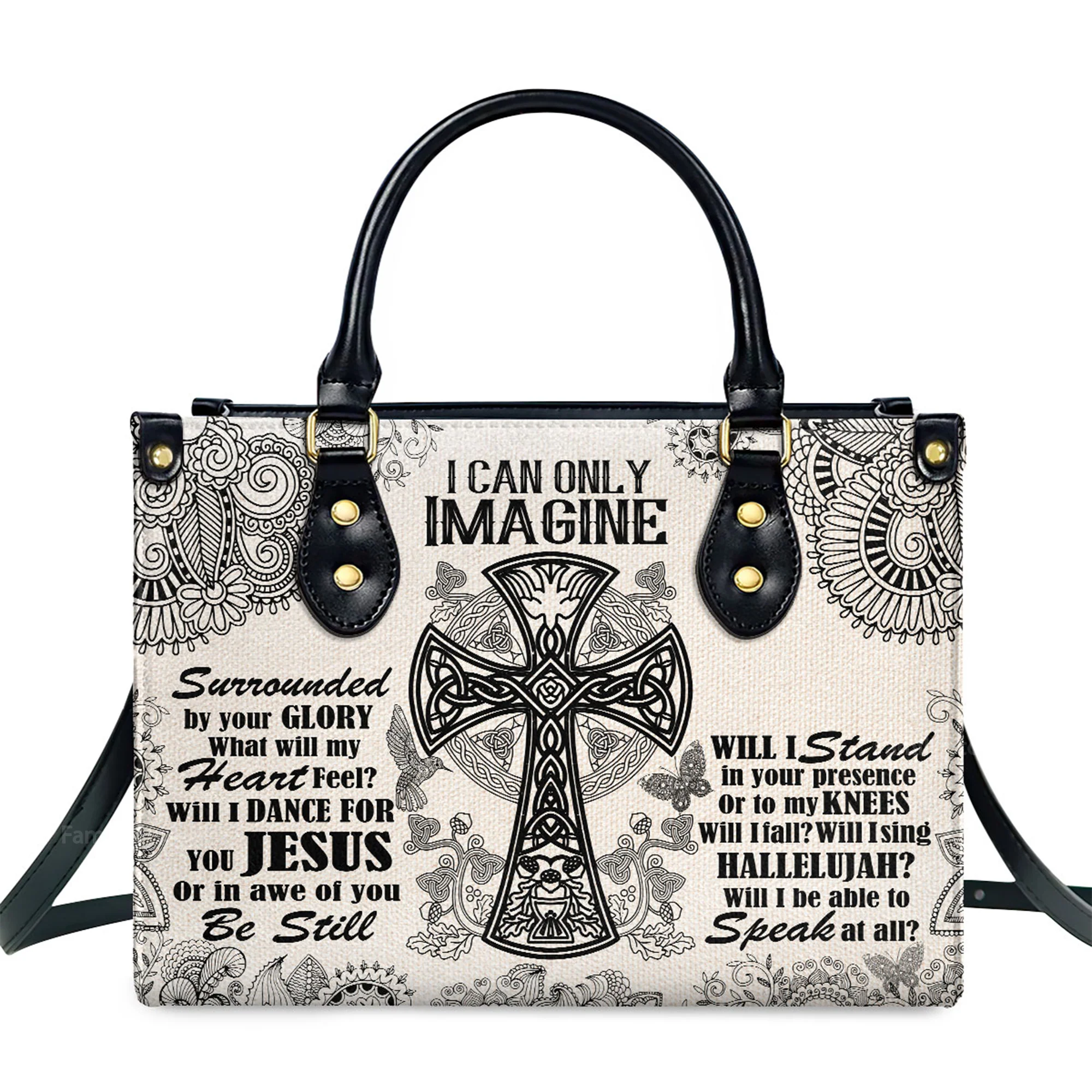 I Can Only Imagine - Personalized Leather Handbag With Handle - AT4081214 - Image 2