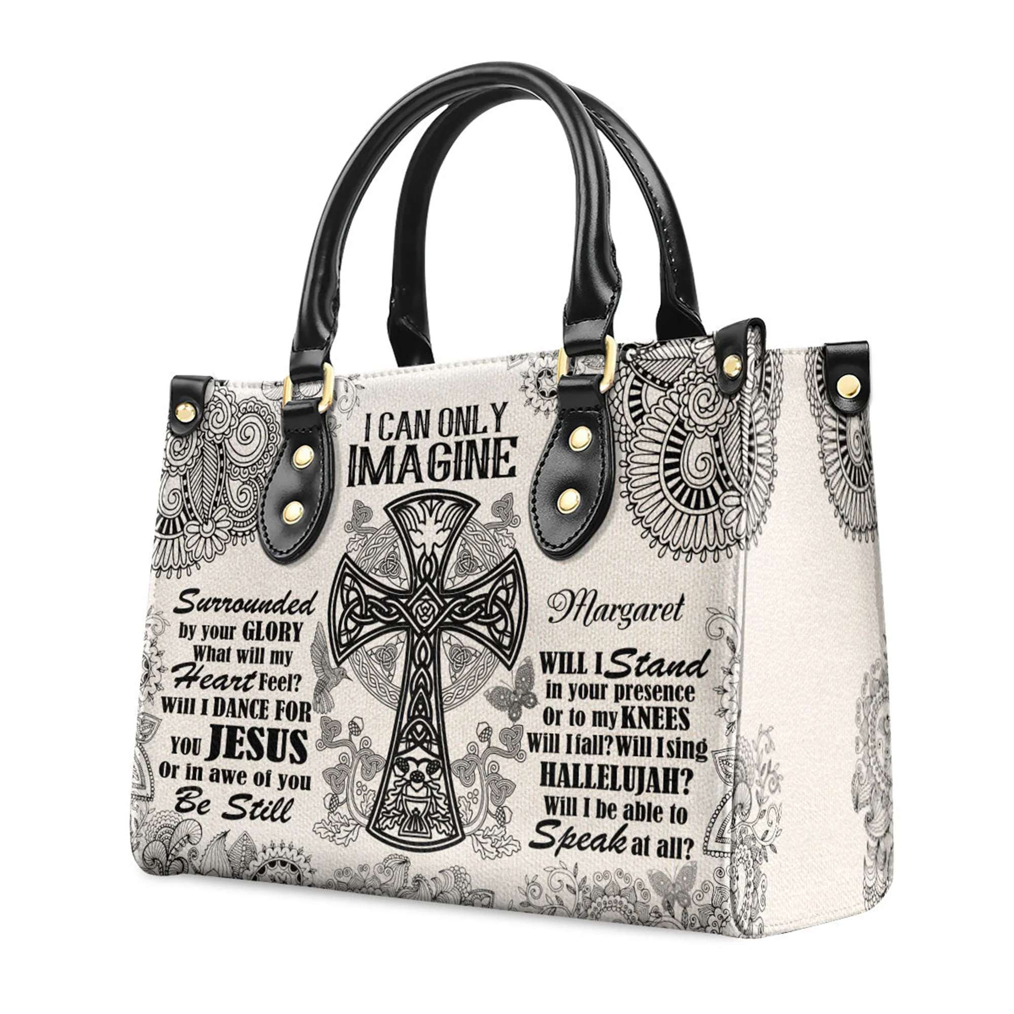 I Can Only Imagine - Personalized Leather Handbag With Handle - AT4081214 - Image 3