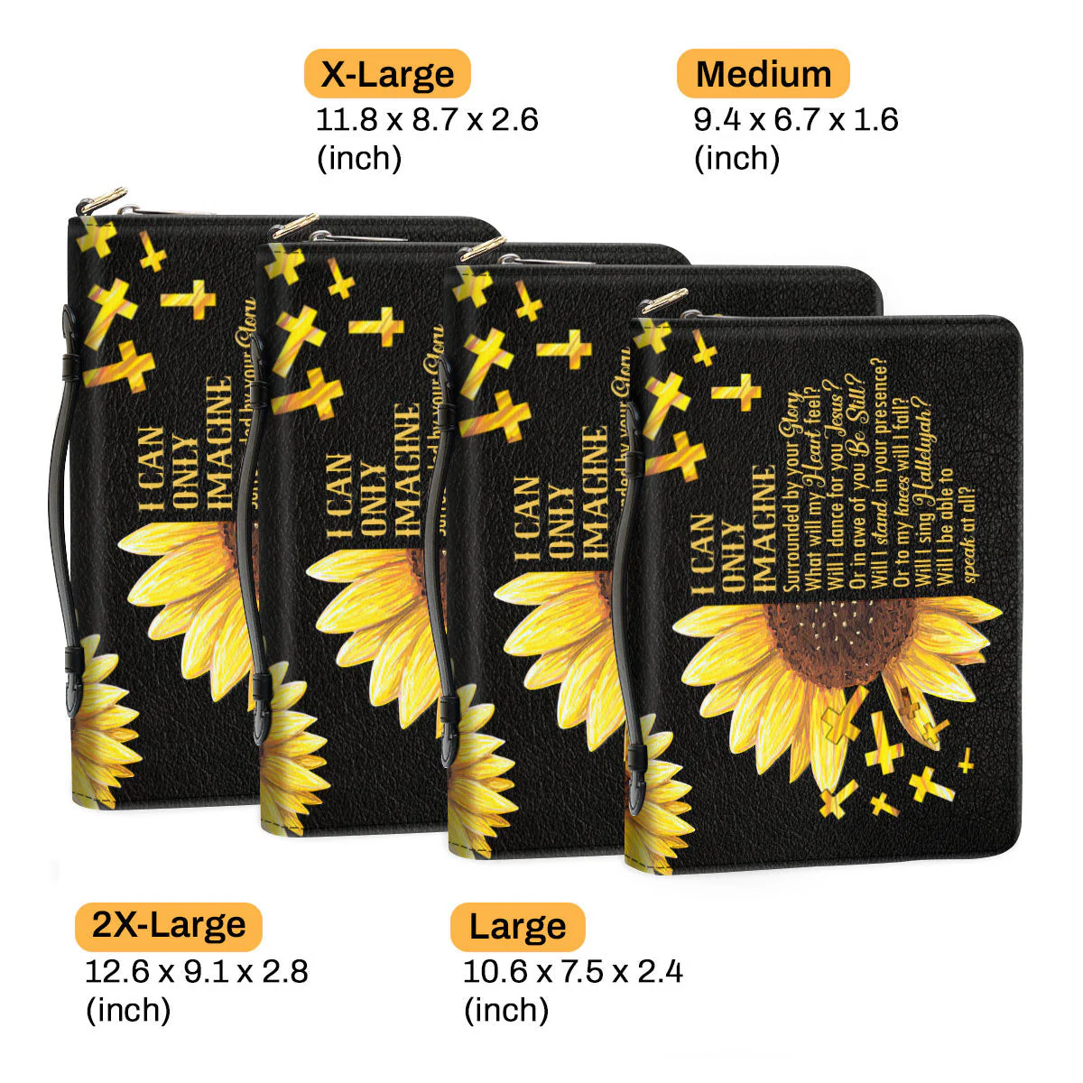 I Can Only Imagine Sunflower And Cross - Personalized Bible Covers - AT4080914 - Image 2