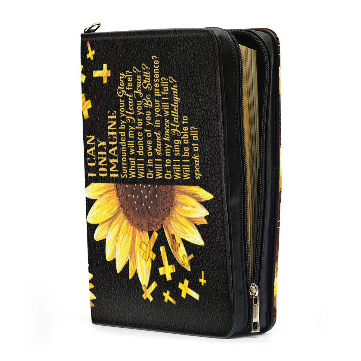I Can Only Imagine Sunflower And Cross - Personalized Bible Covers - AT4080914 - Image 3