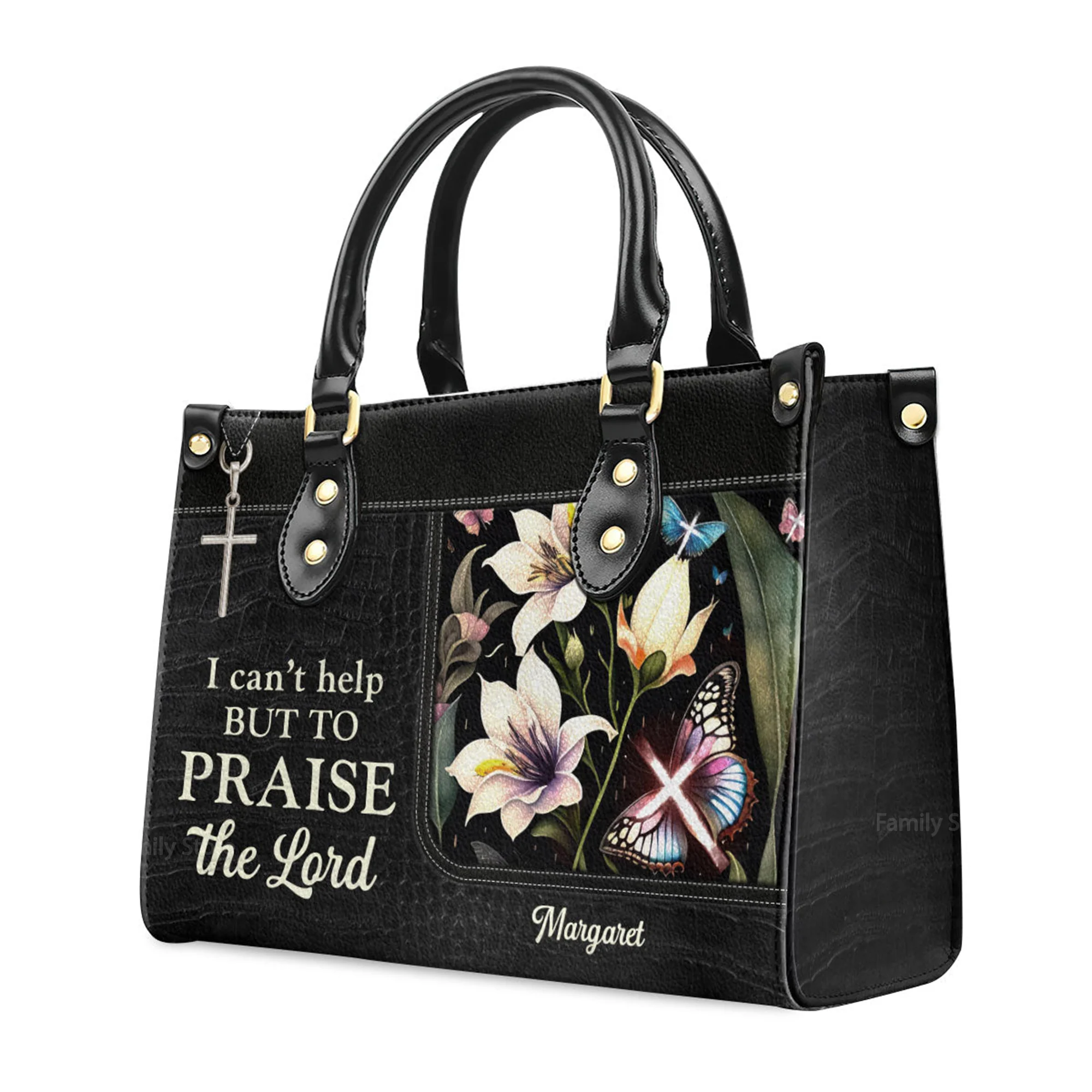 I Can't Help But To Praise The Lord - Unique Personalized Leather Handbag - AT4081307 - Image 3
