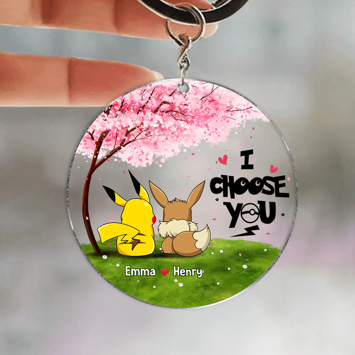 I Choose You - Personalized Acrylic Keychain - Gift for PoMo Couple, Valentine, Anniversary | CL59.V3 HH01