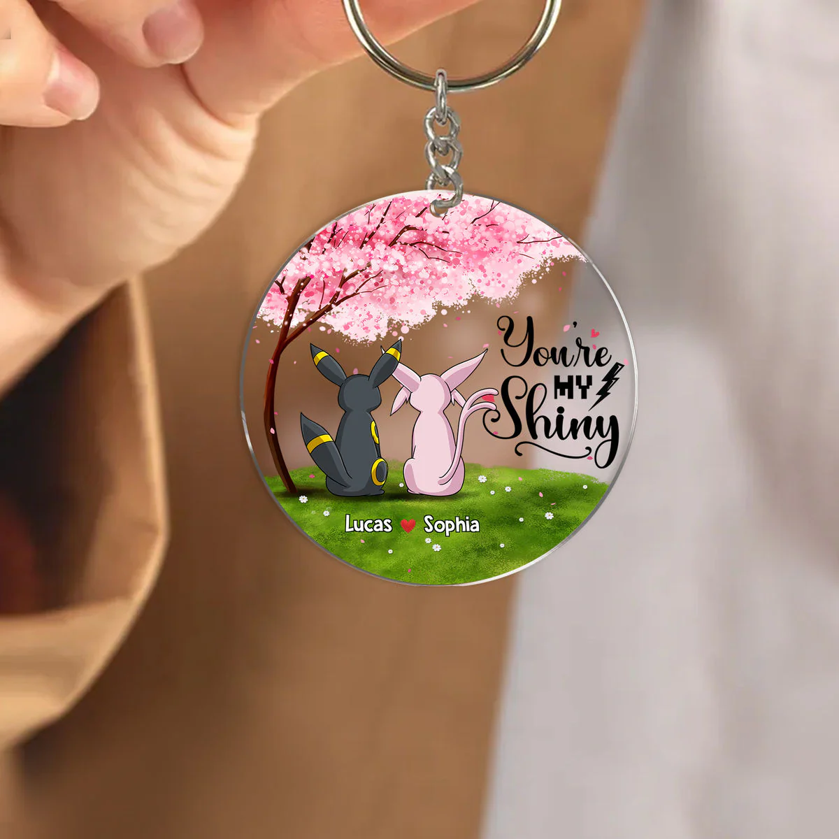 I Choose You - Personalized Acrylic Keychain - Gift for PoMo Couple, Valentine, Anniversary | CL59.V3 HH01 - Image 2