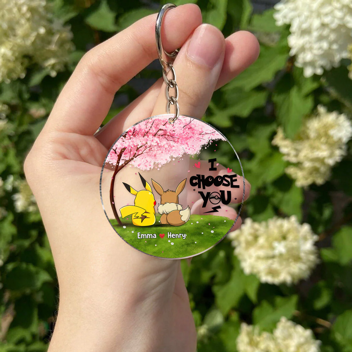 I Choose You - Personalized Acrylic Keychain - Gift for PoMo Couple, Valentine, Anniversary | CL59.V3 HH01 - Image 4