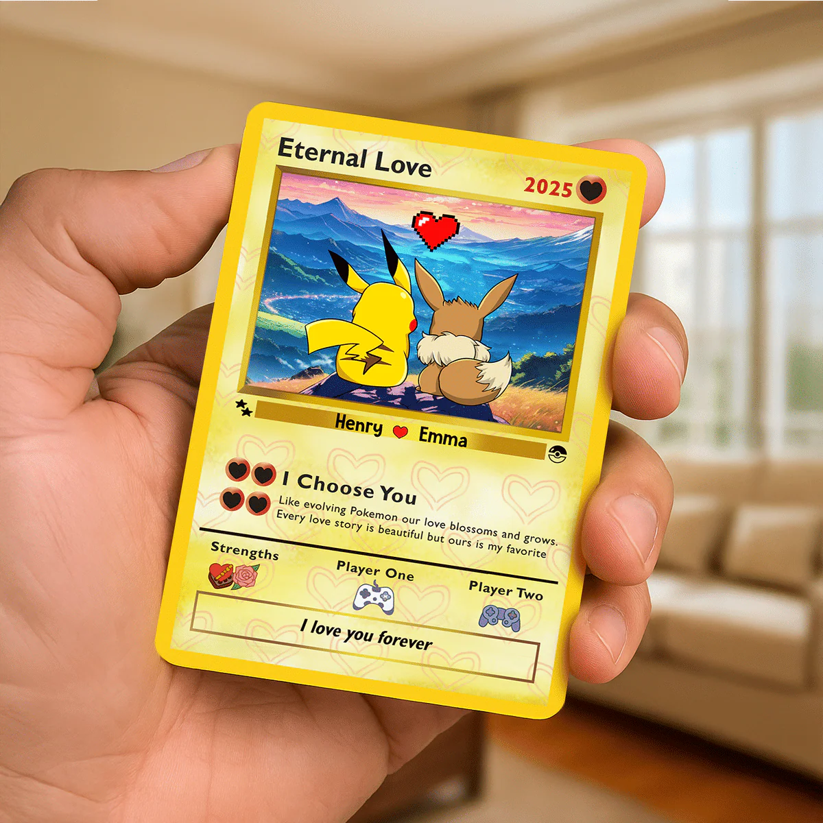 I Choose You - Personalized Metal Card - Gift for PoMo Couple | CL60.V2 HH01