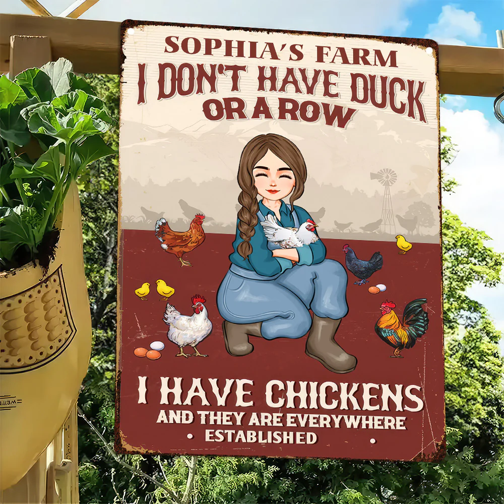 I Don't Have Duck Or A Row, I Have Chicken - Personalized Metal Sign - Funny Gifts For Farmer, Gifts For Farmer Animal Lover | GR17 NH96 - Image 4