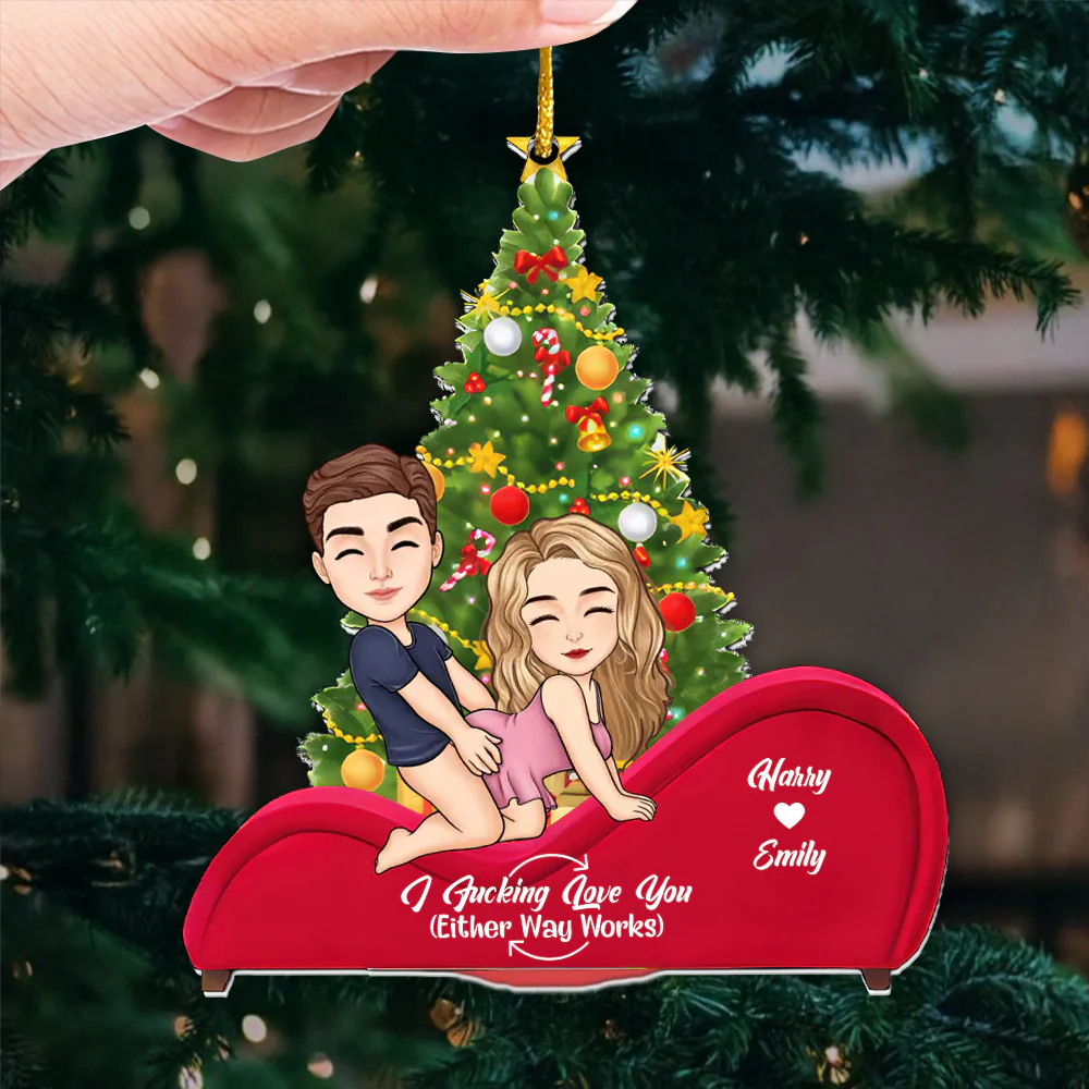 I F*cking Love You Funny Couple - Personalized Acrylic Ornament - Gift For Couples | GR10 NL122 - Image 3