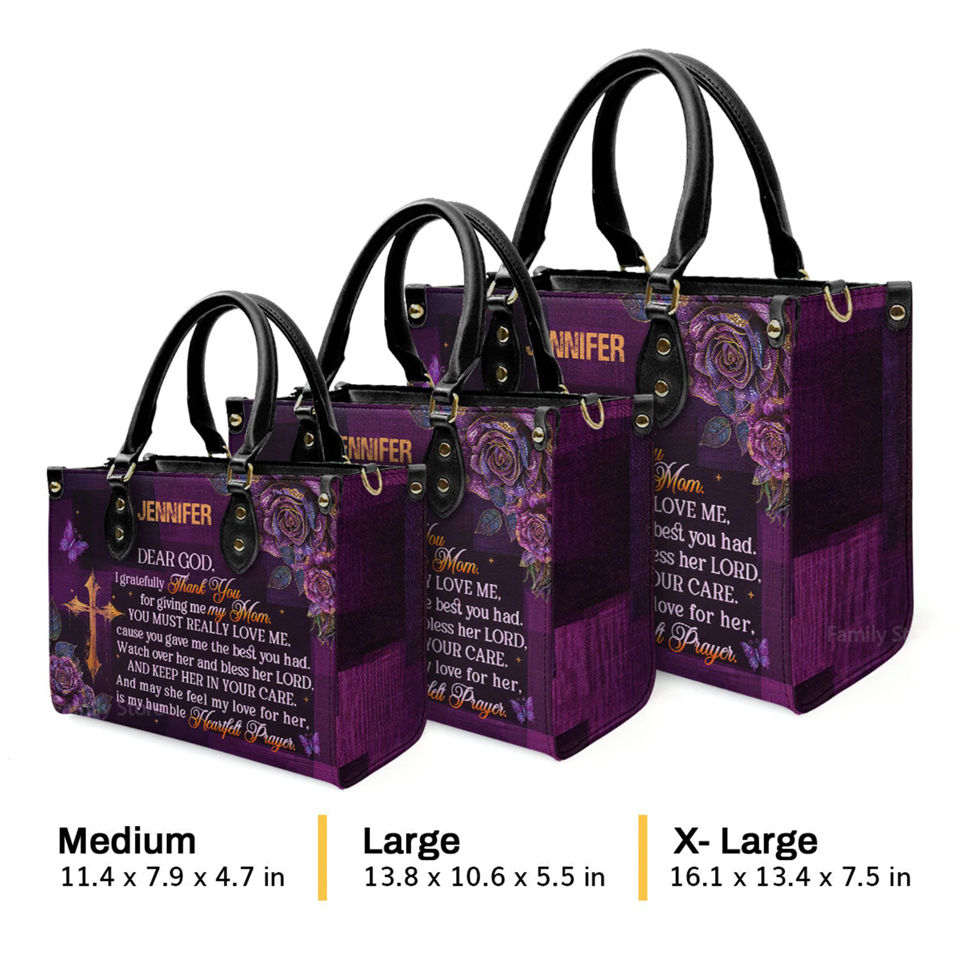 I Gratefully For Giving Me My Mom - Awesome Personalized Leather Handbag - AT4081215 - Image 4