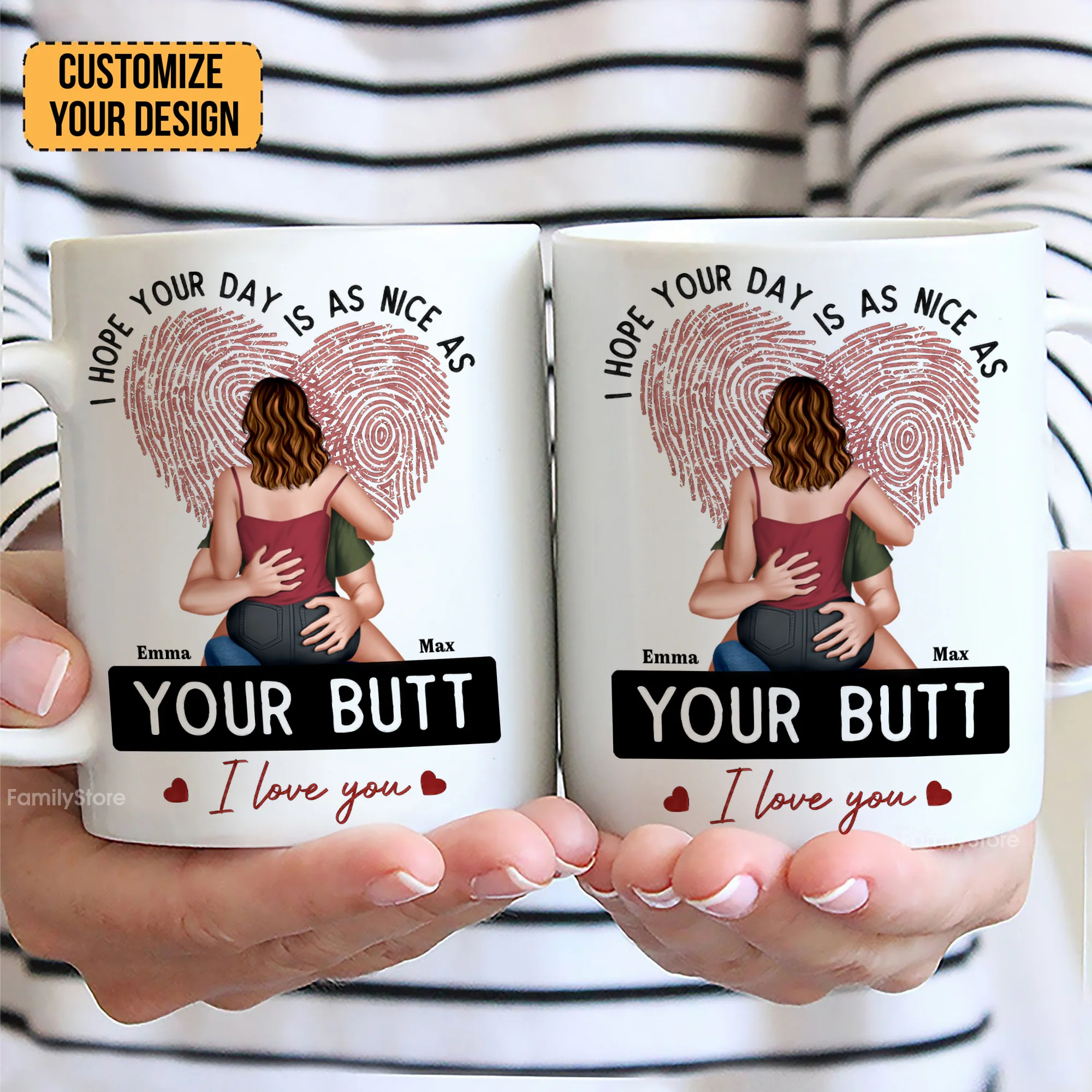 I Hope Your Day Is As Nice As Your B*tt - Personalized Ceramic Mug - Gift For Couple, Husband Wife - CL28 NH96 - Image 2