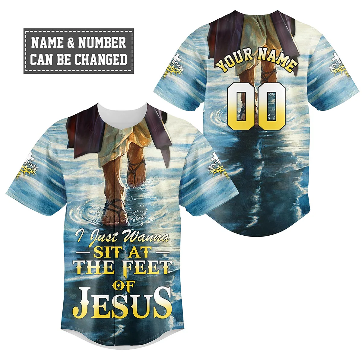 I Just Wanna Sit At The Feet Of Jesus Baseball Jersey Bundle - Image 2