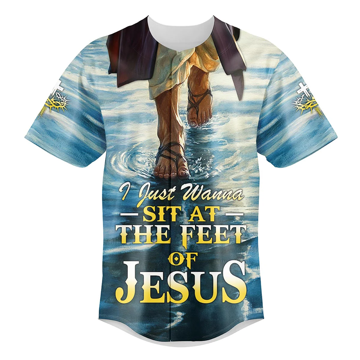 I Just Wanna Sit At The Feet Of Jesus Baseball Jersey Bundle - Image 3