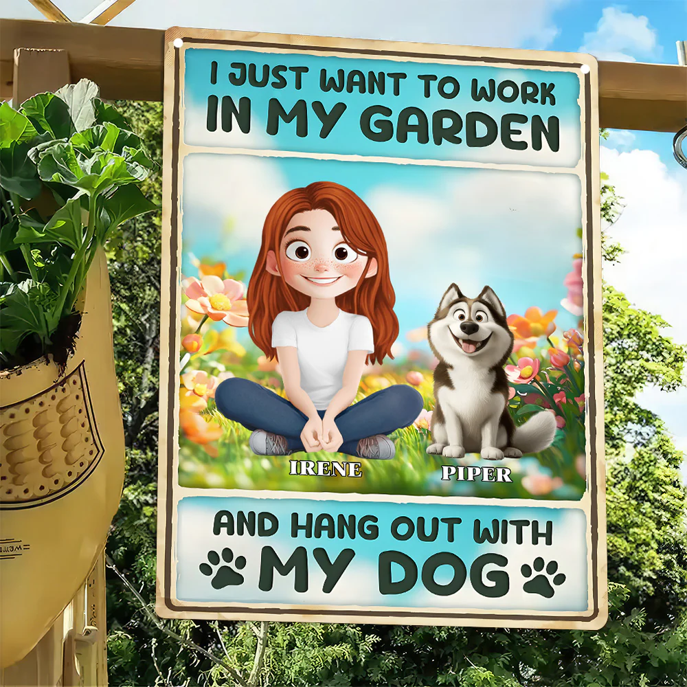 I Just Want To Hang Out With My Cartoon Dogs - Personalized Metal Sign - Gift For Dog Lovers | CLP15 NA94 - Image 3