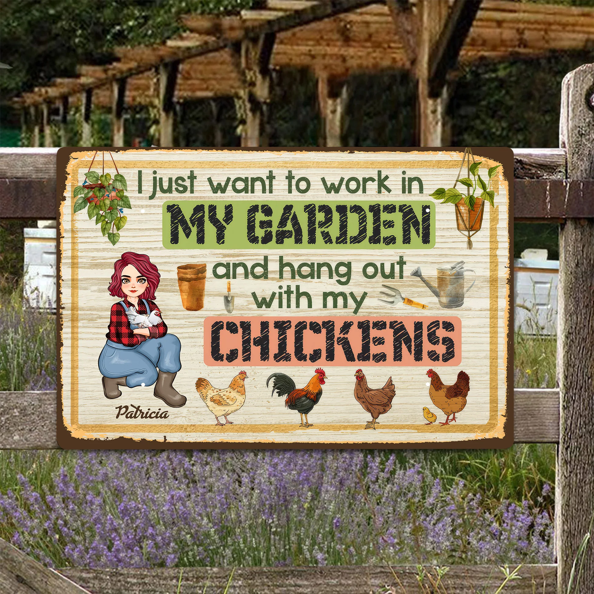 I Just Want To Work In My Garden - Personalized Metal Sign - Gift For Mom, Grandma, Mothers Day, Sister, Bestie, Plant Lovers | GR17 NA94 - Image 2