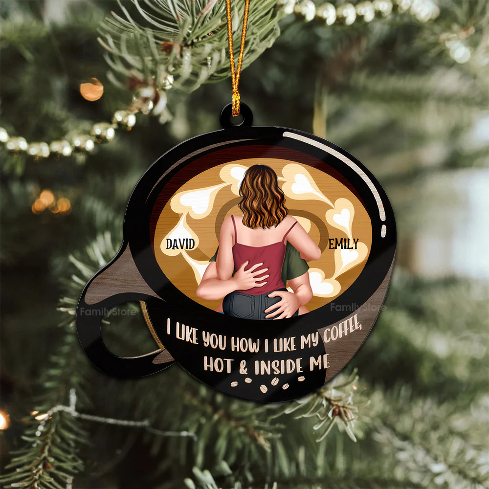 I Like You How I Like My Coffee Latte Art - Gift for Couples - Personalized Wood Ornament - CL28 NH96 - Image 2