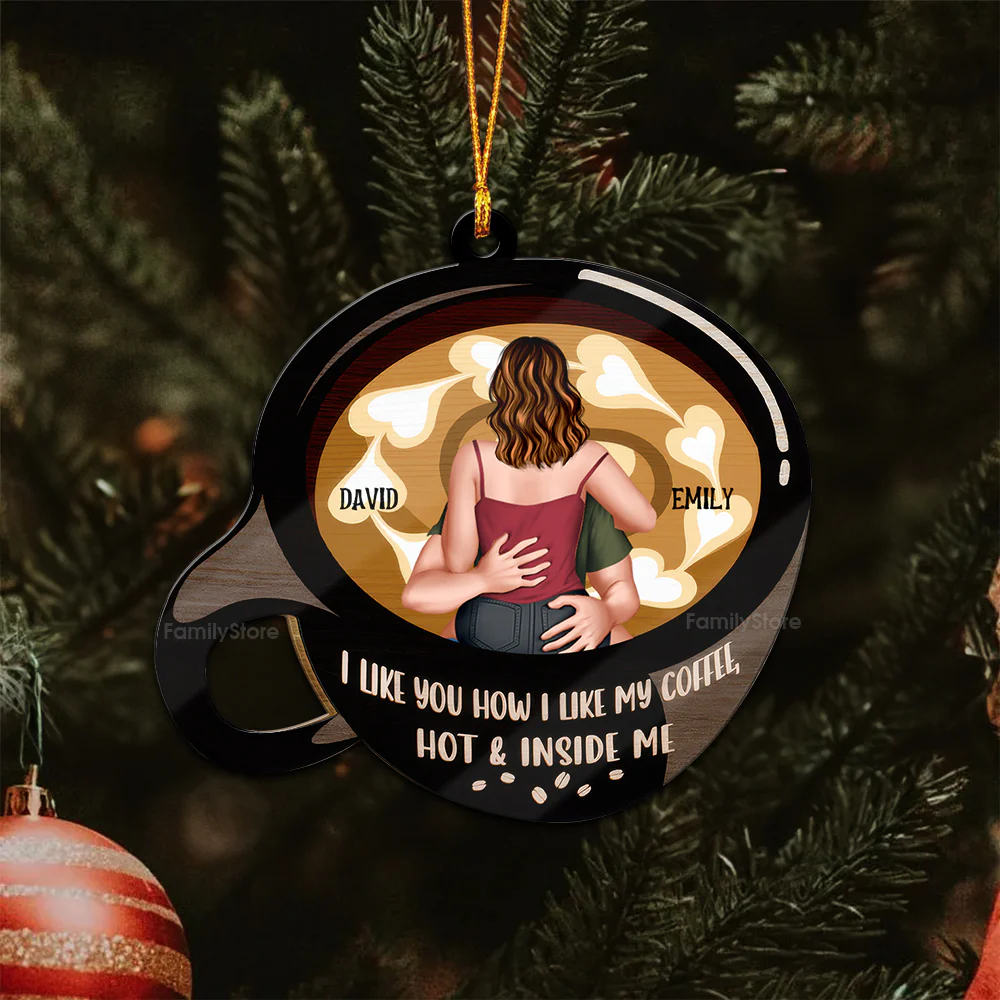 I Like You How I Like My Coffee Latte Art - Gift for Couples - Personalized Wood Ornament - CL28 NH96 - Image 4