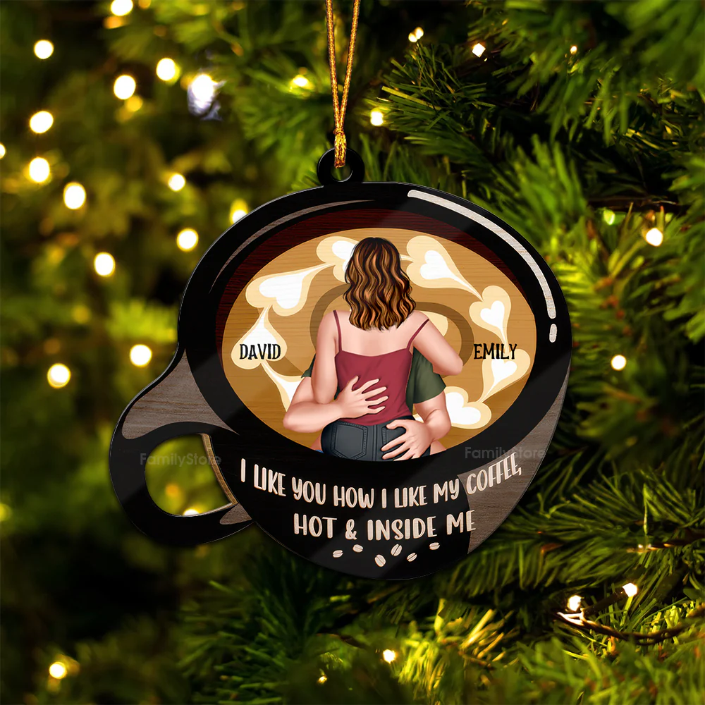 I Like You How I Like My Coffee Latte Art - Gift for Couples - Personalized Wood Ornament - CL28 NH96 - Image 5