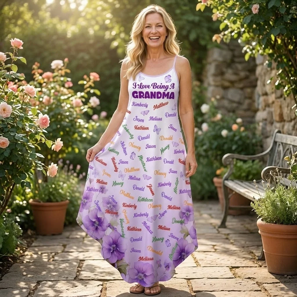 I Love Being A Grandma - Personalized Maxi Dress - Gift For Mom, Grandma - Image 2