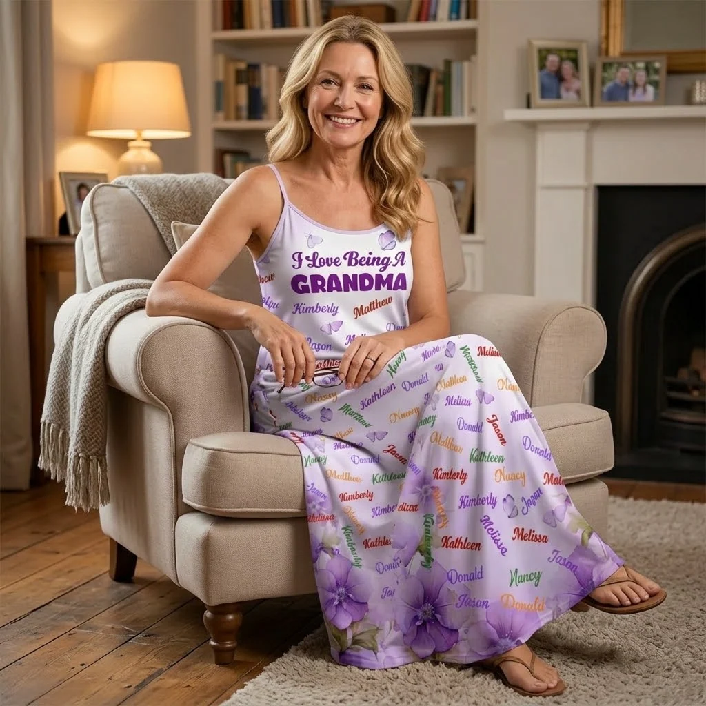I Love Being A Grandma - Personalized Maxi Dress - Gift For Mom, Grandma - Image 3