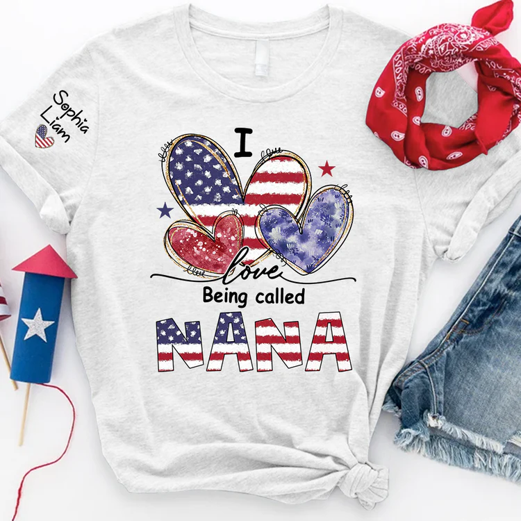 I Love Being Called Nana - Personalized Shirt - Patriotic Gift For Mom, Grandma - Image 7
