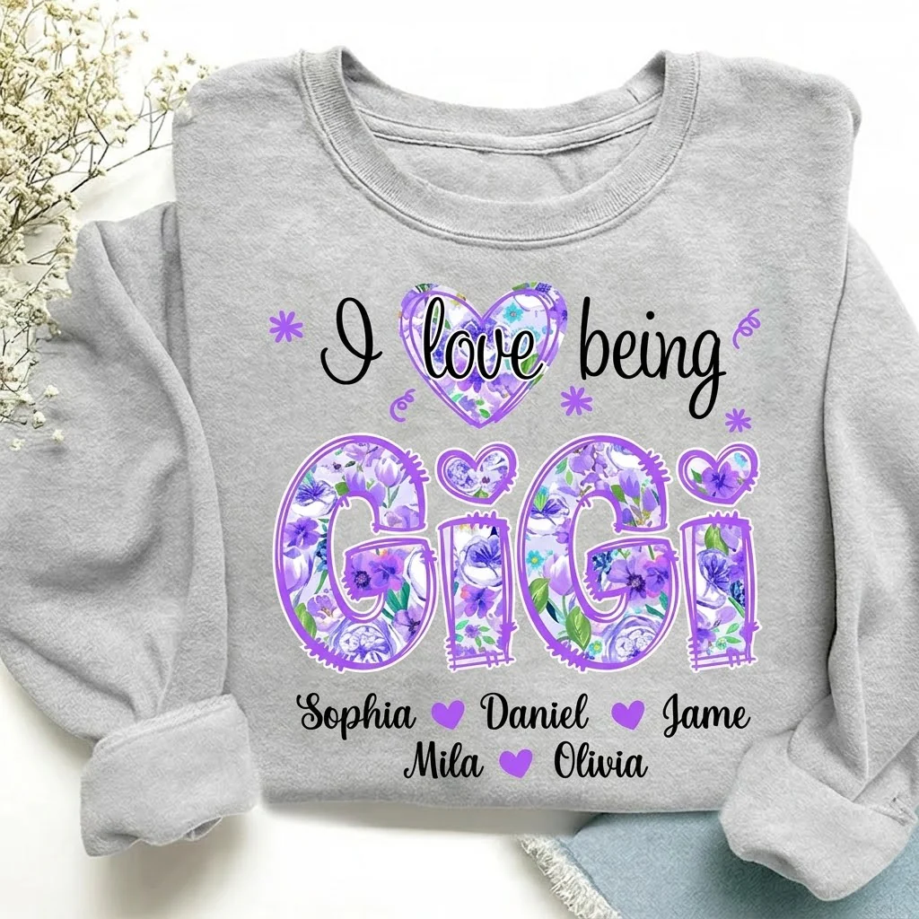 I Love Being Gigi - Personalized Sweatshirt - Gift For Mom, Grandma | HN02 - Image 4