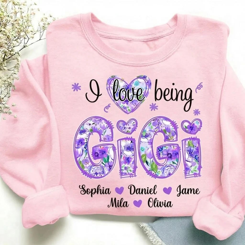 I Love Being Gigi - Personalized Sweatshirt - Gift For Mom, Grandma | HN02 - Image 5