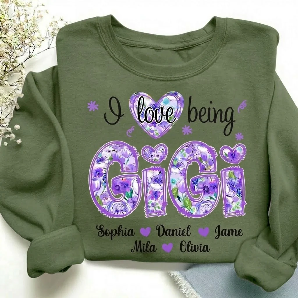 I Love Being Gigi - Personalized Sweatshirt - Gift For Mom, Grandma | HN02 - Image 6