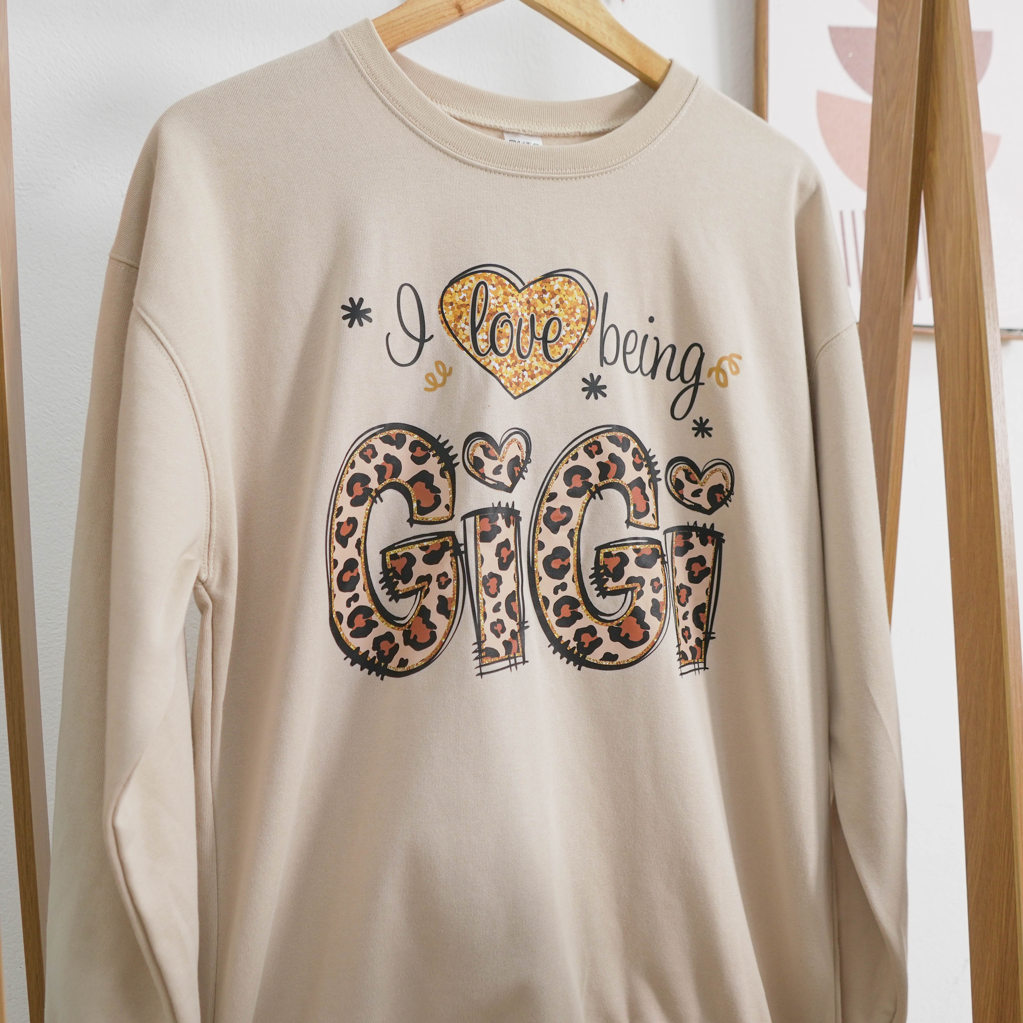 I Love Being Grandma Leopard - Personalized Sweatshirt With Design On Sleeve - Gift For Grandma, Mom, Wife - NH96 - Image 3