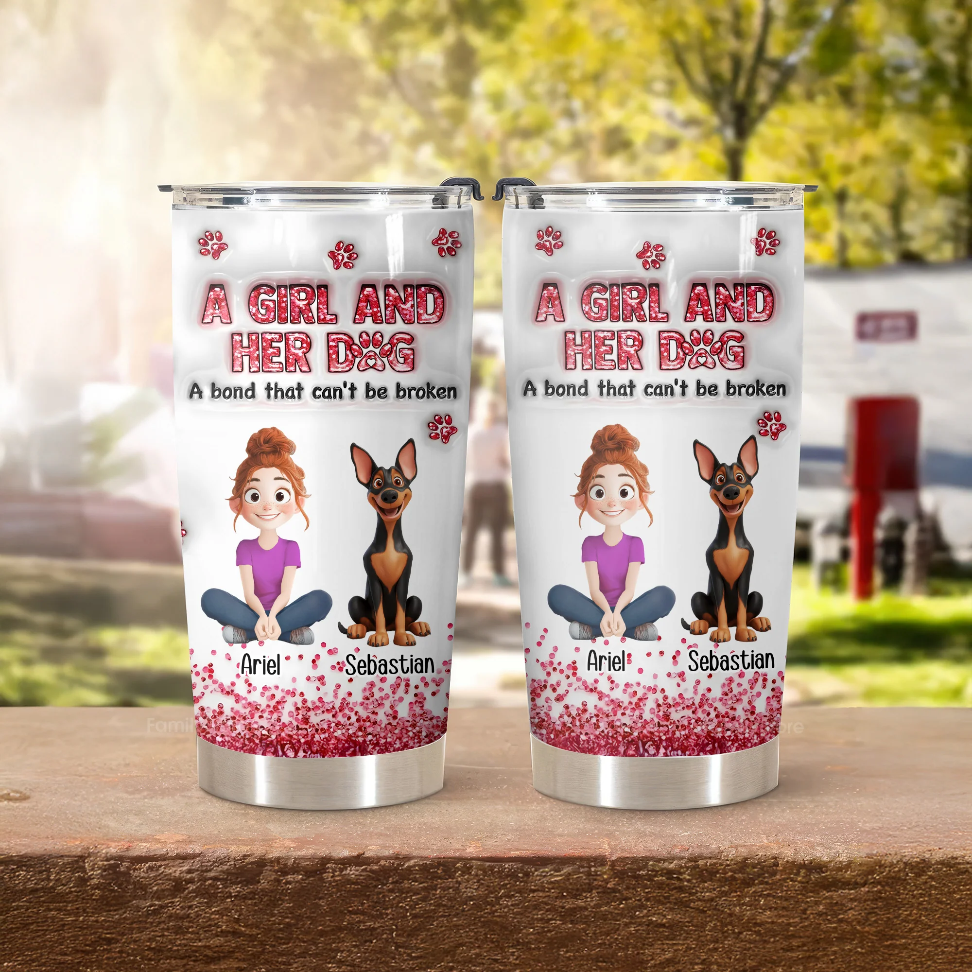 I Love My Dog Forever 3D Inflated Effect Cartoon Dog - Personalized Tumbler Cup - Gift for Pet Owners, Pet Lovers, Dog Mom | CLP15 NH96 - Image 3