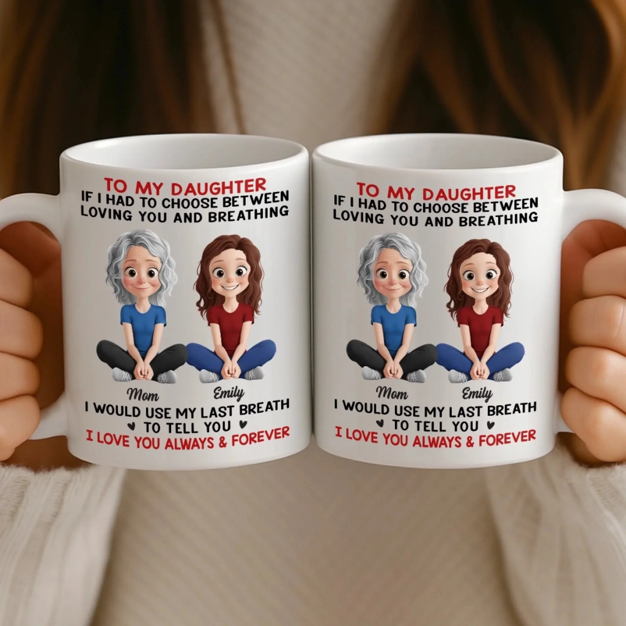 I Love You Always & Forever - Personalized Ceramic Mug - Gift For Mom, Mother's Day | GR25 HN02 - Image 3