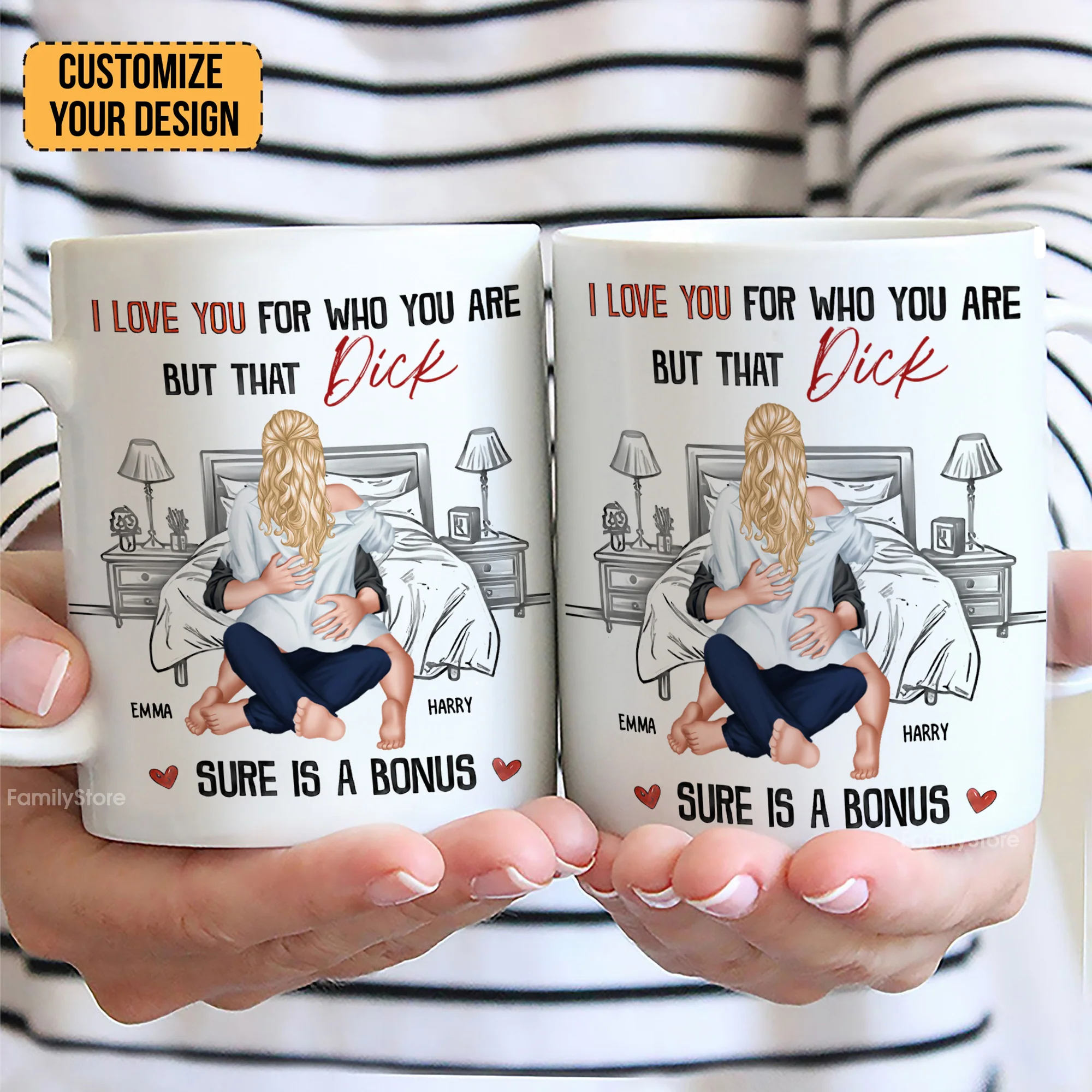 I Love You For Who You Are But That Is A Bonus - Personalized Ceramic Mug - Gift For Couple, Husband Wife - CL28 NH96 - Image 2