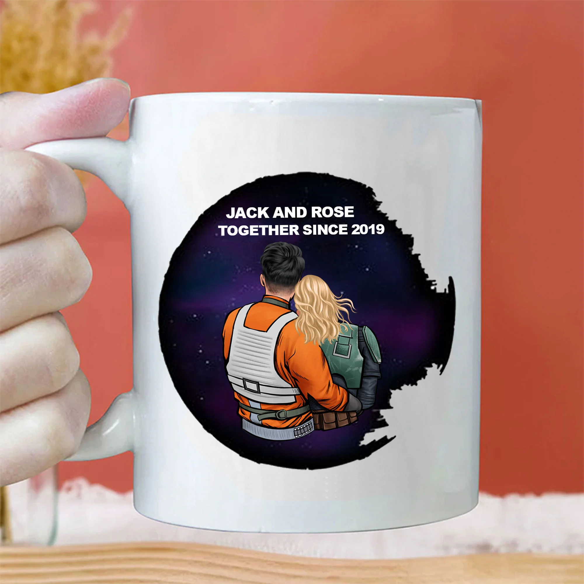 Stwa I Love You To A Galaxy Far Far A Way - Gift For Couple - Personalized Ceramic Mug - CL19 NH96 - Image 2