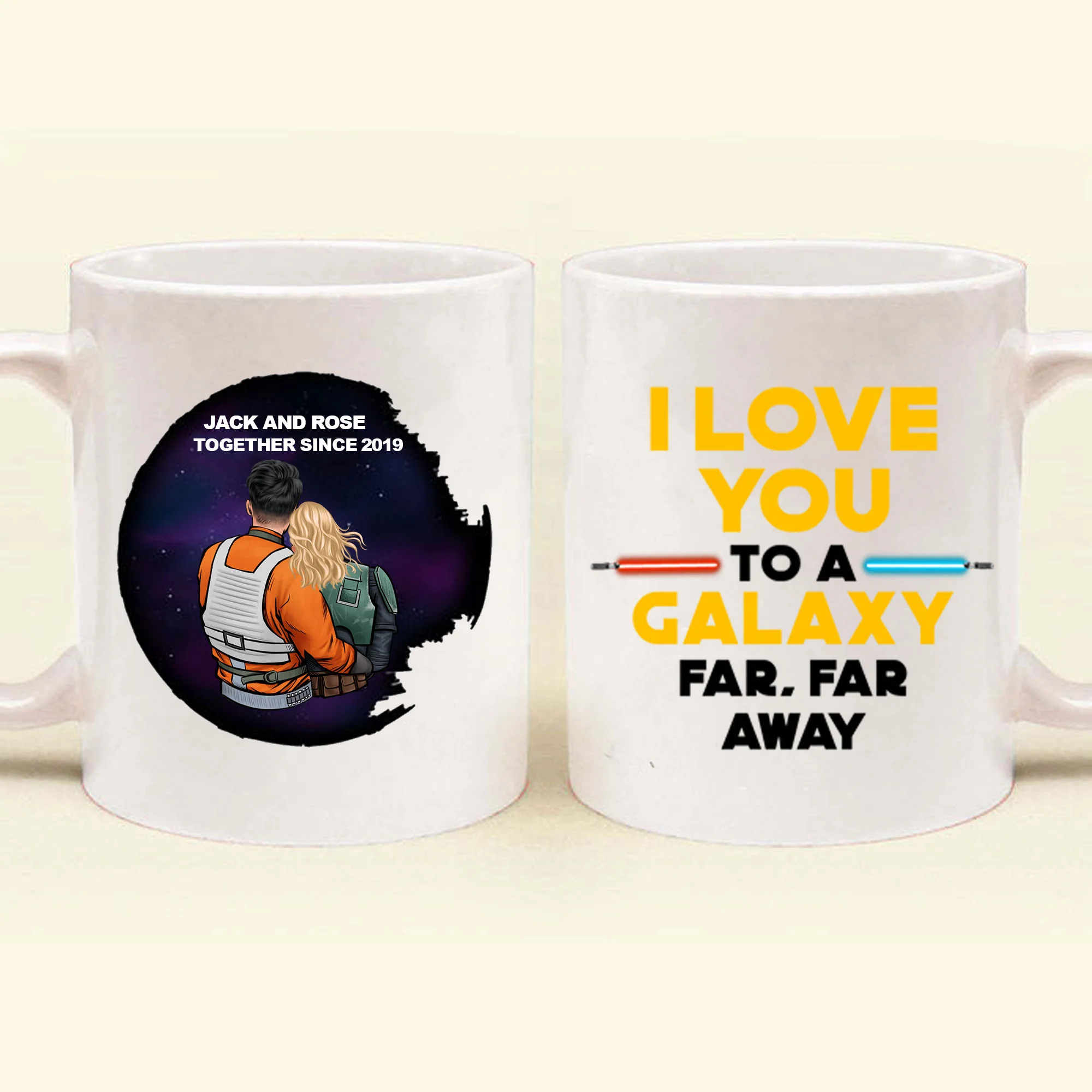 Stwa I Love You To A Galaxy Far Far A Way - Gift For Couple - Personalized Ceramic Mug - CL19 NH96 - Image 4