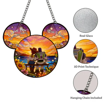 I Love You To Infinity And Beyond - Personalized Window Hanging Suncatcher Ornament - Gift For Couple - DSNY - Image 5