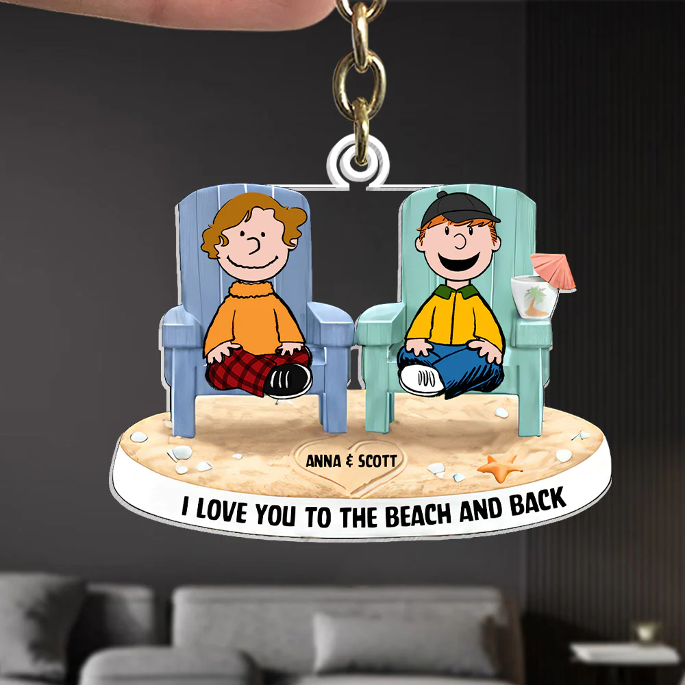 I Love You To The Beach And Back Peanut - Personalized Keychain - Gift For Couple, Husband Wife | GR11 NH96 - Image 3