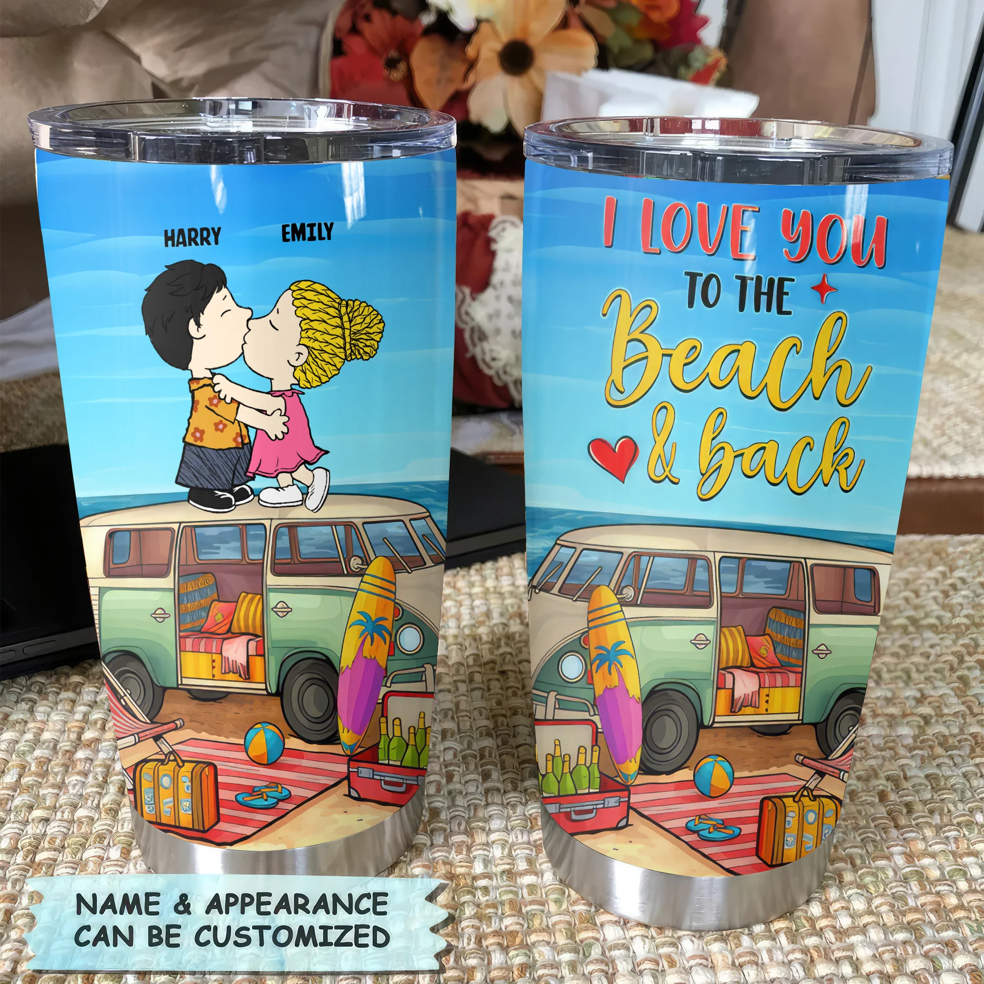 I Love You To The Beach And Back - Personalized Tumbler - Gift For Couple, Husband Wife | GR9 NH96 - Image 2