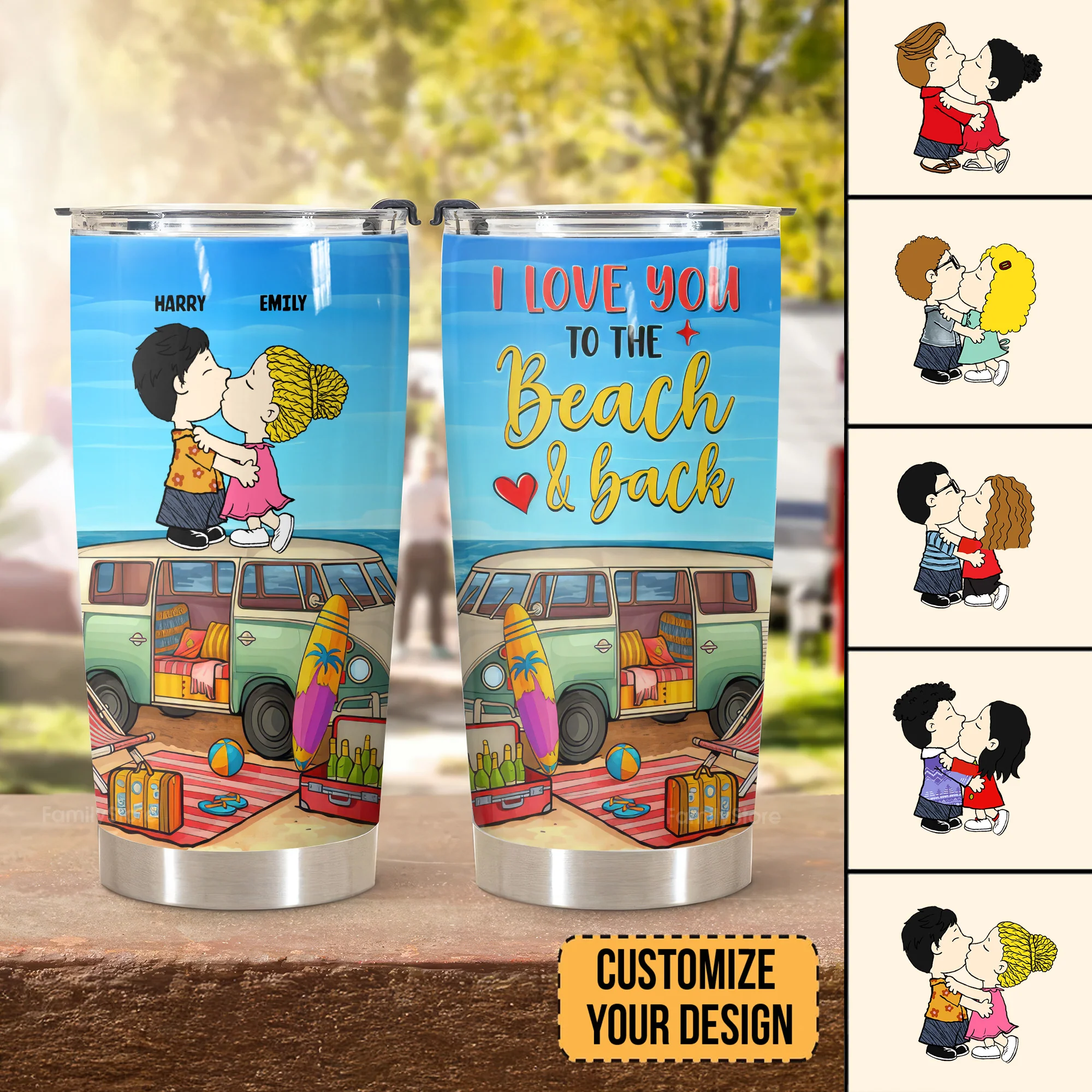 I Love You To The Beach And Back - Personalized Tumbler - Gift For Couple, Husband Wife | GR9 NH96 - Image 4