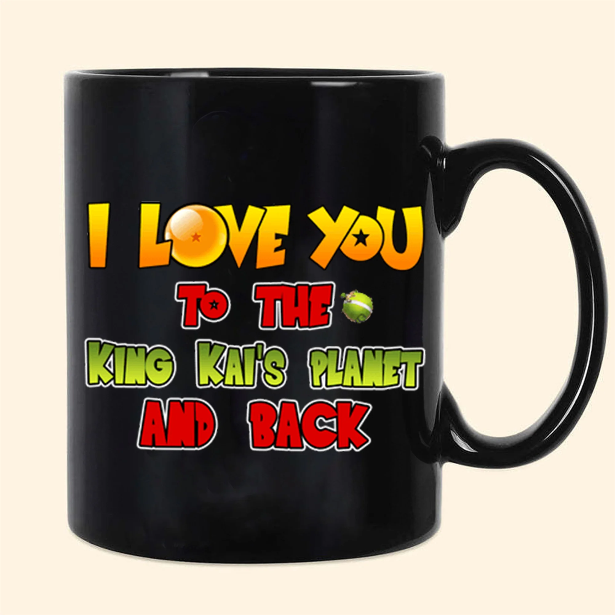 DrBa I Love You, To The King Kai's Planet And Back - Gift For Couple - Personalized Black Mug - CL18 NH96 - Image 3