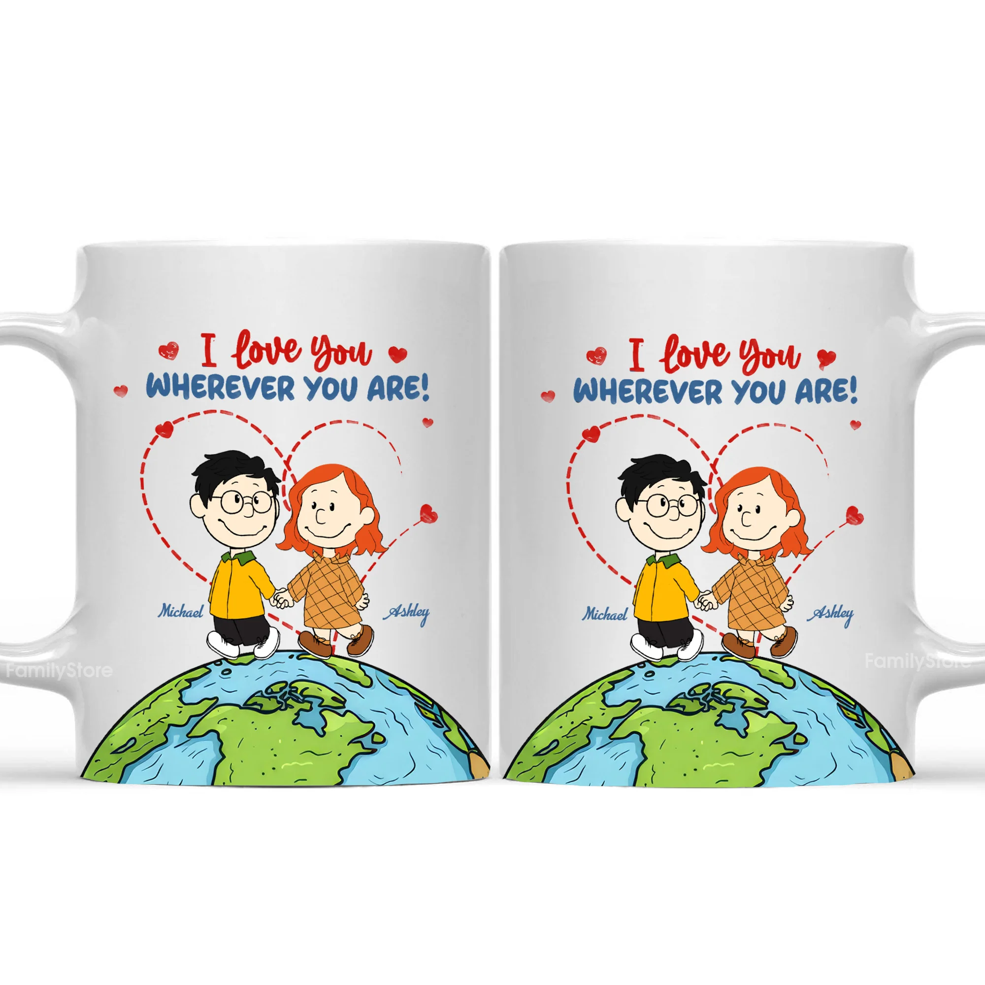 I Love You Wherever You Are Peanut - Personalized Coffee Mug - Gift For Couple, Husband Wife | CL43 NH96