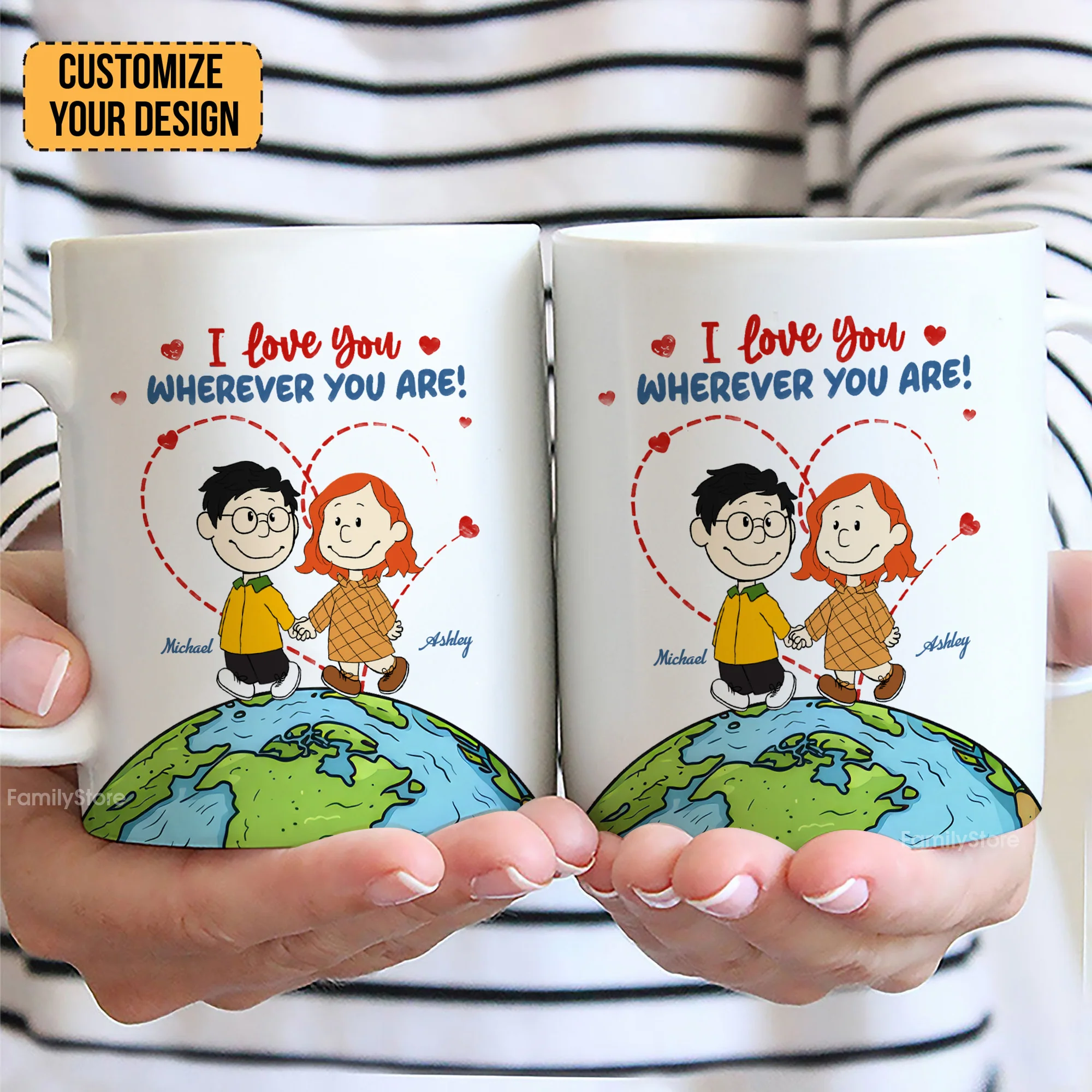 I Love You Wherever You Are Peanut - Personalized Coffee Mug - Gift For Couple, Husband Wife | CL43 NH96 - Image 2