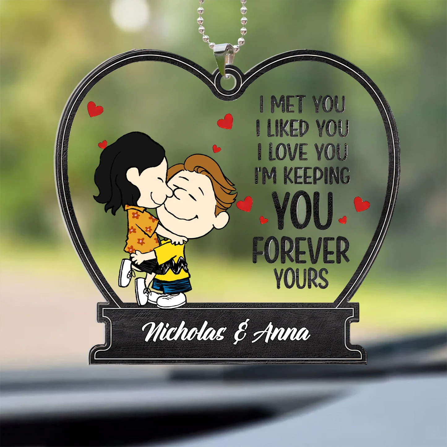 I Met You I Liked You Peanut - Personalized Car Ornament - Gift For Couple, Husband Wife | GR8 NH96 - Image 2