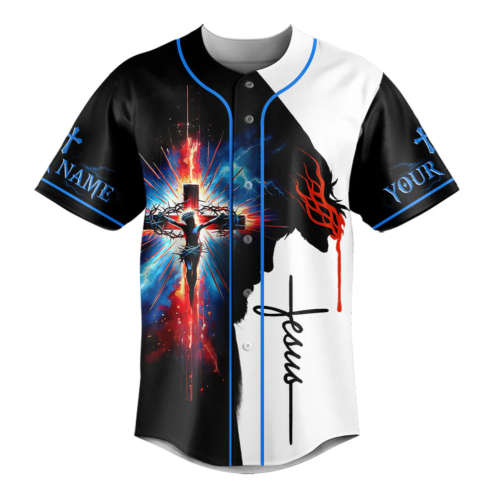 I Only Kneel For One Man Custom Name Baseball Jersey - Christant Gift For Him - Image 2