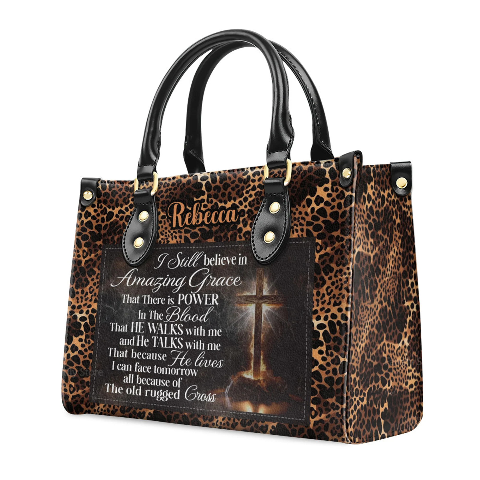 I Still Believe In Amazing Grace - Thoughtful Gift For Christians - Personalized Leather Handbag With Handle - AT4081217 - Image 3