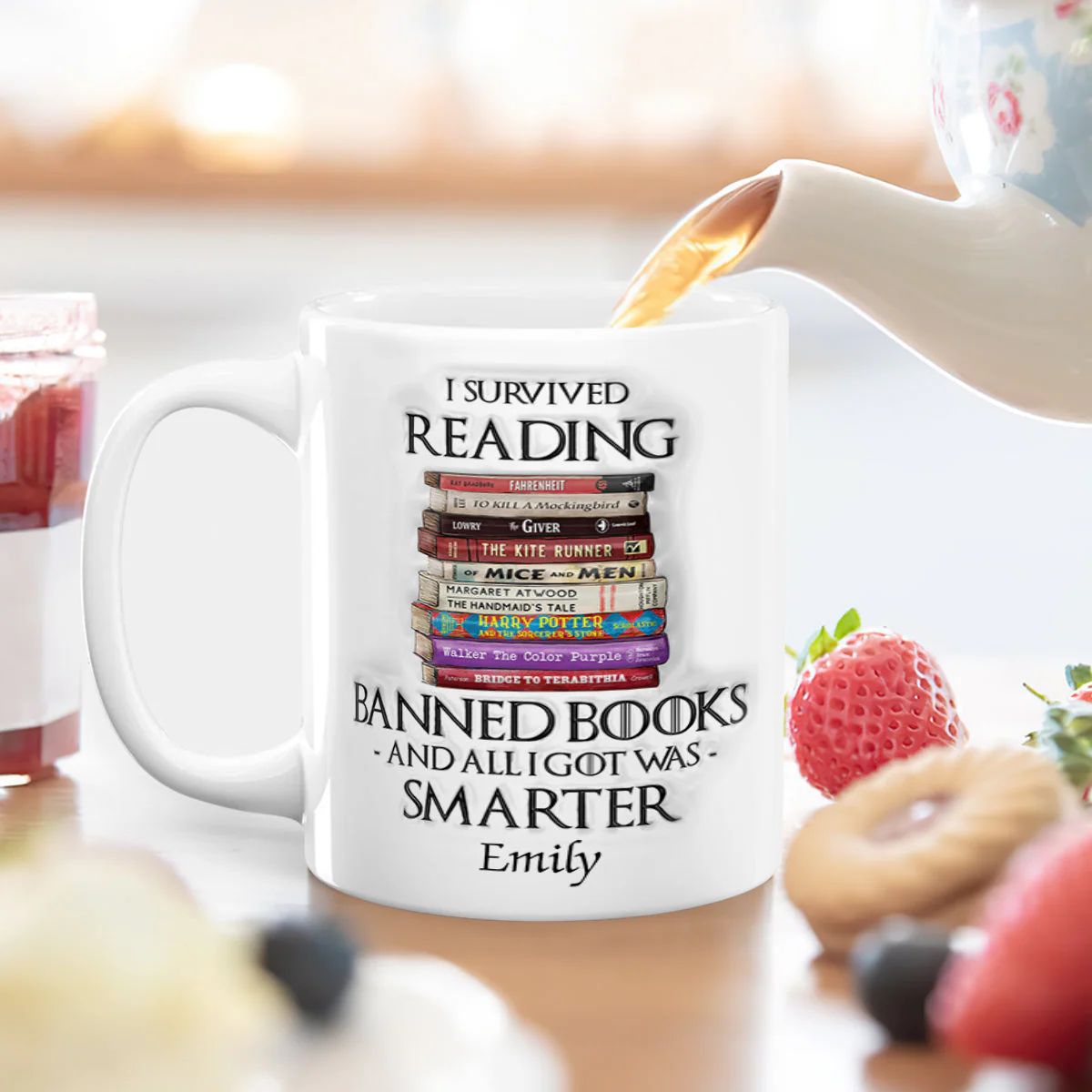 I Survived Reading Banned Books And All I Got Was Smarter - Personalized Ceramic Coffee Mug - Image 5