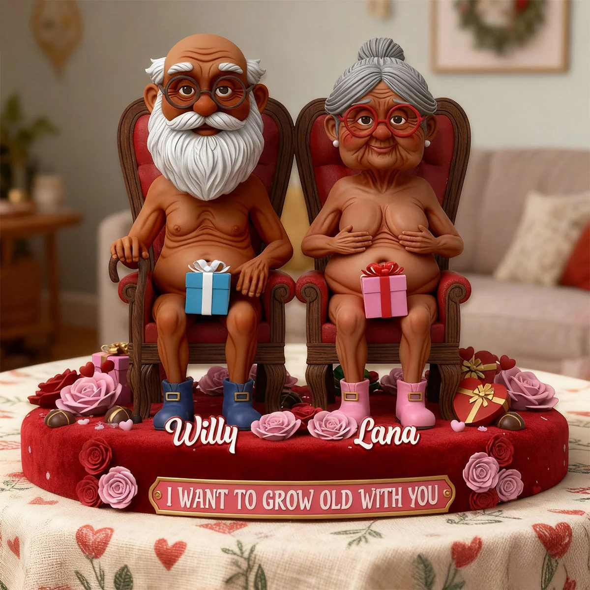I Want To Grow Old With You - Personalized Custom Shaped Acrylic Plaque - Gift For Couples NL122 - Image 2
