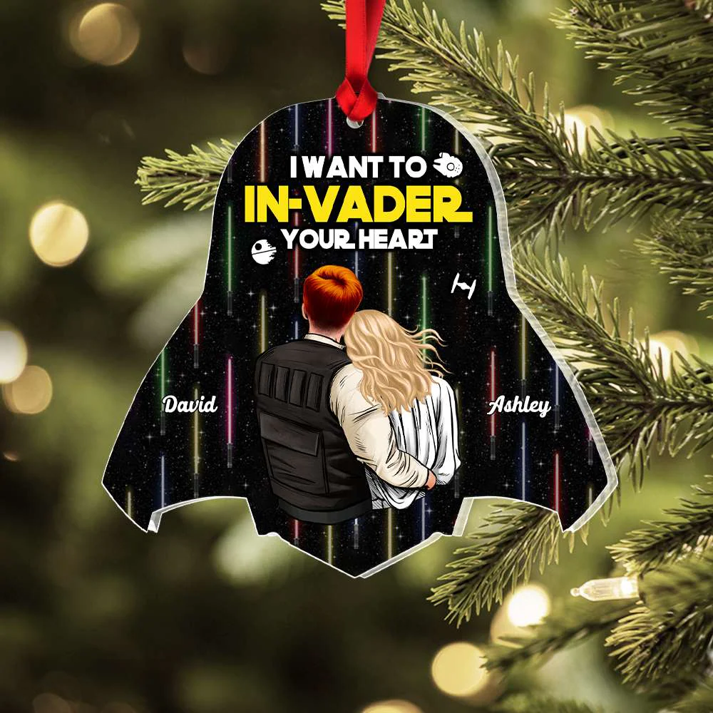 I Want to Invader Your Heart - Personalized Acrylic Ornament - Gift For Couple, Christmas TD118 CU5081306