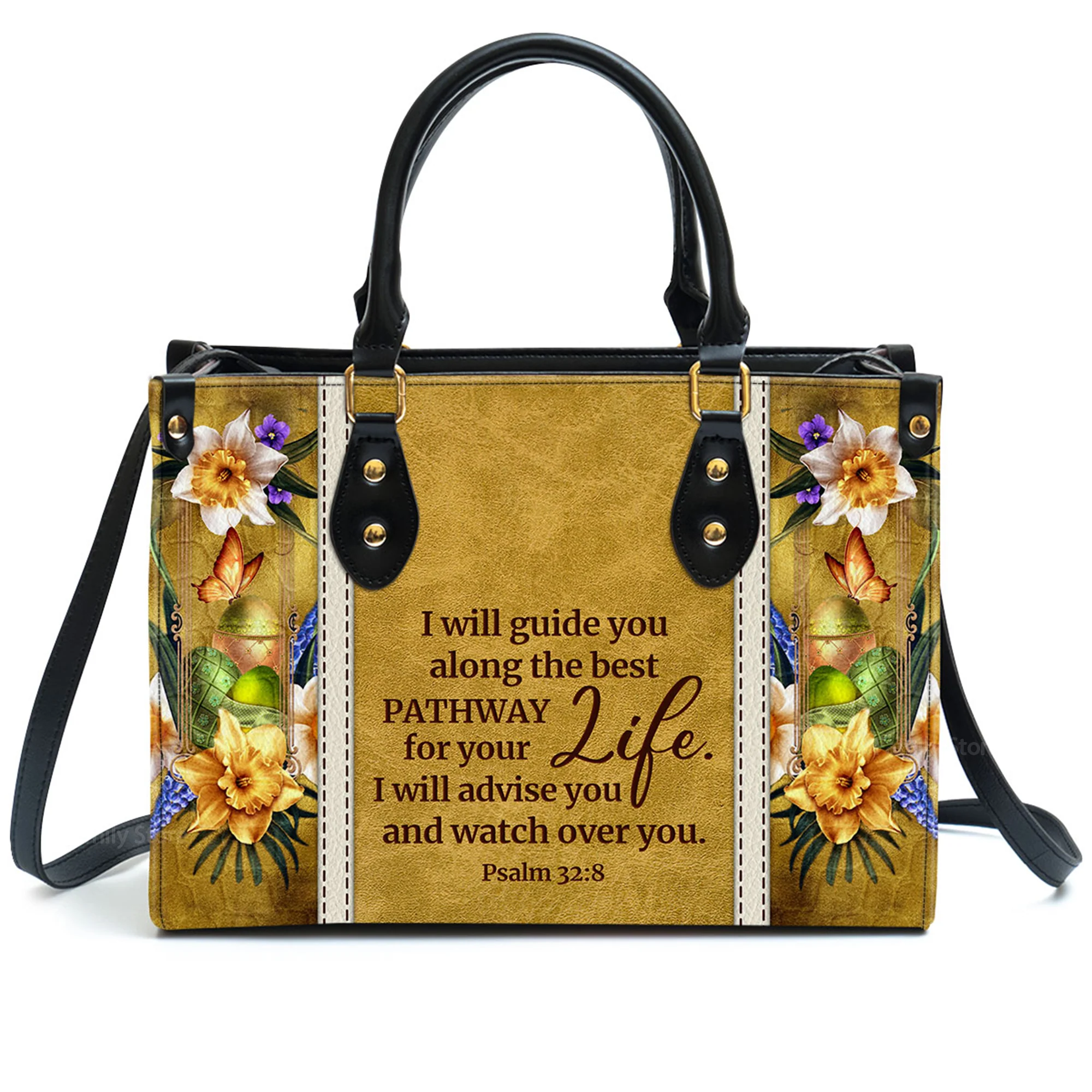 I Will Advise You And Watch Over You - Beautiful Personalized Leather Handbag - AT4080827 - Image 2